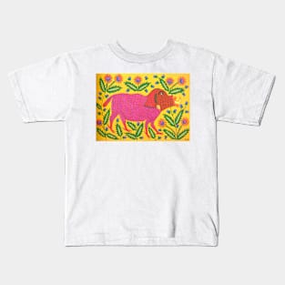 Maria Primachenko - another beast has run into flowers 1983 Kids T-Shirt